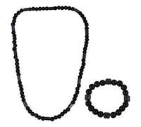 Aport Presents Noir Onyx Magnétique Stretch Collier Stretch Collier & Bracelet Combo Hommes Femmes #Aport-2131