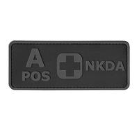 APOS Blood Type NKDA ACU Subdued Tactical No Drugs Allergies PVC Rubber 3D Fastener Patch