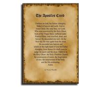 Apostles Creed Prayer Poster Vintage Style Catholic Protestant Decor