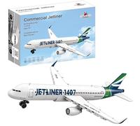 Apostrophe Games Ensemble de Blocs de Construction Jetliner Commercial - 133 Pièces, Jouet Modèle d'avion de 10 Ans et Plus