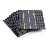 Apostrophe Games Plaques de base de Route de Blocs de Construction Compatibles avec de Grandes briques - Blocs de construction de routes Droites et courbes 8Pcs, Apprentissage STEM (19,1 cm x 19,1 cm)