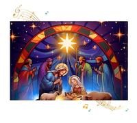 APOTODITO Carte de théâtre, cartes de Noël avec enveloppe, cartes de Noël religieuses avec musique et lumières, cadeaux chrétiens pour enfants, femmes et hommes