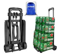 APOXCON Diable Pliable, Chariot Pliable avec Deux Roues, Chariot à Main Pliable avec poignée réglable, Chariot léger pour déménagement, Voyage, Shopping, Bureau, Portable et Compact