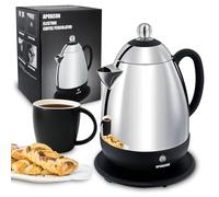 APOXCON Percolateur électrique en acier inoxydable - Fonction maintien au chaud, bec verseur anti-gouttes et interrupteur (10 tasses)