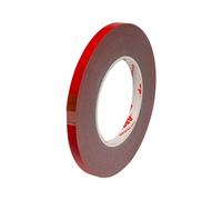 APP Acryl Tape Ruban Adhésif Double Face Extra Fort | Adhésif de montage pour intérieur et extérieur | Rouge | Rouleau de 10 m x 9 mm
