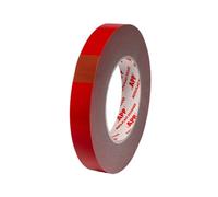 APP Acryl Tape - Ruban adhésif double face Rouge 10 m x 19 mm | Extra Fort, Adhésif de montage pour intérieur et extérieur