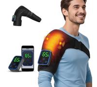 APP Controlled Heating Shoulder Massager Pad, 7 Heat Levels & 3 Vibration Modes Cordless Shoulder Heating Pad with 5000mAh Rechargeable Battery, Adjustable Strap for Shoulder Pain Relief