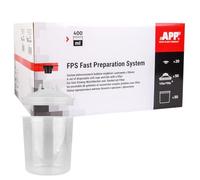 APP FPS Gobelet jetable Pistolet à Peinture 400 ML avec Couvercle Filtre 190 µm | Kit 50 gobelet en Plastique jetable, 50 couvercles, 20 Bouchons | Gobelet Plastique avec Couvercle Pistolet Peinture