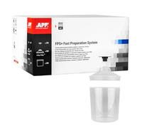 APP FPS+ Gobelet jetable Pistolet à Peinture 850 ML avec Couvercle Filtre 190 µm | Kit 50 gobelet en Plastique jetable, 50 couvercles, 20 Bouchons | Gobelet Plastique avec Couvercle Pistolet Peinture