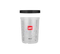 APP FPS Gobelet Rigide 400 ML avec Bague de serage et Graduations | Lot de 2 Godets mélange Peinture pour Pistolet Peinture carrosserie, système FPS | Tasse Peinture | Mélangeur Peinture
