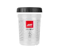 APP FPS+ Gobelet Rigide 850 ML avec Bague de serage et Graduations | Lot de 2 Godets mélange Peinture pour Pistolet Peinture carrosserie, système FPS+ | Tasse Peinture | Mélangeur Peinture