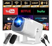 [App Intégrée] 2025 Upgraded Vidéoprojecteur 1920*1080P Fhd 4K Mini Projecteur Portable Dual Contrôle Avec Souris Android Tv Wifi 6