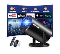 [App Intégrée & 2026 Upgraded] Mini Vidéoprojecteur 4K 1080P FHD Projecteur avec WiFi 6 et Bluetooth 5.2 Supporte Auto Keystone 270° Rotation Compatibile avec HDMI/TV Stick/Memory Stick/Laptop, Noir