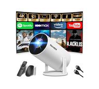 [App Intégrée & 2026 Upgraded] Vidéoprojecteur 4K 1080P FHD Projecteur avec WiFi 6 Et Bluetooth 5.2 Supporte Auto Keystone 270° Rotation Compatibile avec HDMI/TV Stick/Memory Stick/PC, Blan