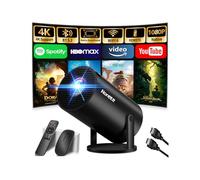 [App Intégrée & 2026 Upgraded] Vidéoprojecteur 4K 1080P Mini Projecteur avec WiFi 6 et Bluetooth 5.2 Supporte Auto Keystone 270° Rotation Compatibile avec HDMI/TV Stick/Memory Stick/PC, Noir