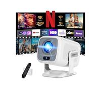 [App Intégrée] 2026 Vidéoprojecteur 1080P Full HD Supporte WiFi 6 y BT 5.4 Mini Projecteur Compatible avec Autofocus et Correction trapézoïdale Projecteur Compatible Con HDMI/TV Stick/Laptop,Blanc