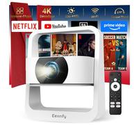 [App Intégrée] Eeenfy Venus V1 Vidéoprojecteur Portable, Video Projecteur Portatif Android avec 350ANSI, 270° Rotation, E-Focus/Keystone, Mini Rétroprojecteur WiFi Bluetooth pour Home Cinéma, Blanc2.0