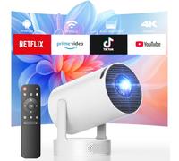 [App intégrée et Haut-parleurs] Projecteur Video 2025 Rétroprojecteur Supporte 4K 1080P Videoprojecteur Portable WiFi 6 BT 5.0 220° Rotation Mini Projector Compatible HDMI/TV Stick/USB/PS5