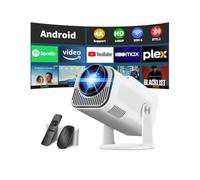 [App intégrée] Mini Vidéoprojecteur 4K 1080P 2026 Upgraded Projecteur avec WiFi 6 et Bluetooth 5.2 Projecteur Trapézoïdale Automatique, 270° RotationSupporte HDMI/TVStick/Memory Stick/Laptop, Blanc