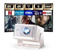 [App intégrée] Mini Vidéoprojecteur 4K & 8K Supporte, 1080P Projecteur Video avec WiFi 6, Bluetooth 5.4, 600 ANSI, Mise au Point Correction Trapézoïdale Automatique Portable Projecteur HY350MAX