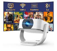 [App Intégrée] Projecteur, Auto Keystone/Focus Électrique, WiFi BT Vidéoprojecteur Native 1080P 4K Supporté, 270°Rotation Zoom 50% Video Projecteur, Compatible avec TV Stick/HDMI/iOS/Android/Souris