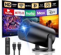 [App Intégrée] Projecteur Video Portable,Mini Projecteur Avec Wifi 6 Et Bluetooth 5.4 Supporte 1080P,Auto Keystone,Partage D'Écran Mobile,Compatibile Avec Hdmi/Tv Stick,Native De 720P,Noir
