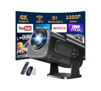 【App intégrée】 Vidéoprojecteur 1080P FHD, Mini Projecteur Video avec WiFi 6 Bluetooth 5.2, Portable Projecteur 4k Dual Contrôle avec Supporté 270° Rotation Android TV/USB/PC,avec HDMI et Souris,Noir