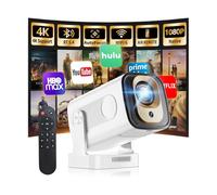 [App intégrée] Vidéoprojecteur 2025 Upgraded Videoprojecteur 1080P FHD 4K, Mini Projecteur Portable Dual Contrôle avec Android 270° Rotation,Projecteur WiFi 6, BT5.4,PC/USB/TV avec HDMI,Blan
