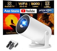 [App intégrée] Videoprojecteur 2026 Rétroprojecteur Portable Mini Projecteur, AKIYO O2 Projecteur Video Supporte 4K 1080P Auto Keystone 180° Rotation, Compatibile avec HDMI/TV Stick/USB/PS5