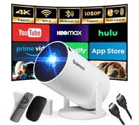 [App intégrée] Vidéoprojecteur 2026 Rétroprojecteur Portable Mini Projecteur Dual Contrôle avec Souris Android TV WiFi 6 BT5.2 180° Rotation Compatible avec HDMI/TV Stick/USB
