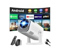 [App intégrée] Vidéoprojecteur 4K 1080P 2026 Upgraded Mini Projecteur avec WiFi 6 et Bluetooth 5.2 Projecteur Trapézoïdale Automatique, 270° RotationSupporte HDMI/TVStick/Memory Stick/Laptop, Blanc