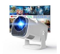 [App intégrée] Vidéoprojecteur 4K 1080P, Mini Projecteur Portable Android TV WiFi 6 BT 5.4, Projecteur Full HD 1080P - Blanc