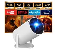 [App intégrée] Vidéoprojecteur 4K 1080P, Mini Projecteur Portable Full HD 1080P 5G WiFi 6 BT 5.4 - Blanc