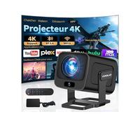 [App Intégrée] Vidéoprojecteur avec WiFi 6 y BT 5.4,1080P Full HD Mini Projecteur Video, Projecteur Portable avec Autofocus et Correction Trapézoïdale Automatique,180° Rotation HDMI/TV Stick/USB Noir