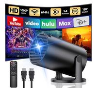 [App intégrée] Vidéoprojecteur, Yoton Projecteur Portable WiFi 6 BT 5.4, Supporte 1080P, Auto Keystone, Partage D'écran Mobile (Android et iOS), Compatibile avec HDMI/TV Stick, Native de 720P, Noir