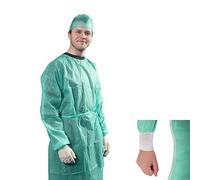 " APP LIFE Cami Medici TNT 25 gr DM Classe I Blouse de travail jetable pour visiteur patient avec élastiques Vert XL