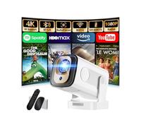 [App lntégrée & 2026 Upgraded] Vidéoprojecteur 1080P FHD 4K Projecteur Portable avec WiFi 6 et Bluetooth5.4 avec Trapézoidale Automatique, 270° Rotation, Compatibile HDMl/TV Stick/Laptop, Blan