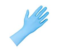 APP QUARTZ Q910 Extra Strong Gants en nitrile jetables longs 6 mil (0,15 mm) | Manchette 305 mm | Renfort doigts, sans poudre | Boîte de 100pcs | Couleur Bleu | Gants nitrile en S