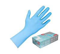 APP QUARTZ Q910 Extra Strong Gants en nitrile jetables longs 6 mil (0,15 mm) | Manchette 305 mm | Renfort doigts, sans poudre | Boîte de 100pcs | Couleur Bleu | Gants nitrile en M