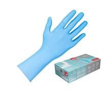 APP QUARTZ Q910 Extra Strong Gants en nitrile jetables longs 6 mil (0,15 mm) | Manchette 305 mm | Renfort doigts, sans poudre | Boîte de 100pcs | Couleur Bleu | Gants nitrile en L