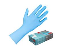 APP QUARTZ Q910 Extra Strong Gants en nitrile jetables longs 6 mil (0,15 mm) | Manchette 305 mm | Renfort doigts, sans poudre | Boîte de 100pcs | Couleur Bleu | Gants nitrile en XL