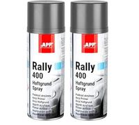 APP Rally 400 Acryl Primer Spray - Apprêt universel gris | Bombe peinture d'appret avec une excellente adhérence | Appret pour carrosserie, metal, plastique, bois | 400 ml | Gris (Lot de 2)