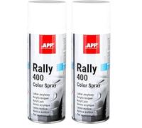 APP Rally 400 Color Spray - Bombe de peinture blanche brillante | Peinture acrylique en spray | Bombe peinture blanche brillante pour toutes les surfaces avec une haute couverture | 400 ml (Lot de 2)
