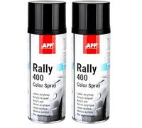 APP Rally 400 Color Spray - Bombe de peinture noir brillante | Peinture acrylique en spray | Bombe peinture noir brillant pour toutes les surfaces avec une haute couverture | 400 ml (Lot de 2)