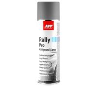 APP Rally Pro Apprêt acrylique en bombe pour carrosserie gris 500 ml | Apprêt monocomposant facile à poncer pour acier, anciennes peintures et mastics polyester, buse rotative, séchage rapide.