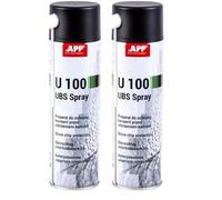 APP U100 Spray - Protection Bas de Caisse Anti gravillon | Spray de Protection pour carrosserie Flexible en Caoutchouc avec des propriétés antirouille, antigravillon et insonorisantes | 500 ML | Noir
