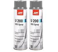 APP U200 UBS Spray de protection carrosserie voiture en résine synthétique et caoutchouc | Antirouille | Anti Gravillon | Gris | 500 ml (Lot de 2)