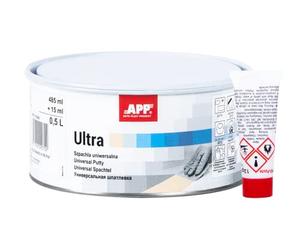 APP Ultra - Mastic Carrosserie Voiture avec Durcisseur | Mastic Polyester Universel Bi-Composant : idéal pour Le métal, l'acier, l'aluminium, Le Polyester et Plus | Beige | 0,5 L