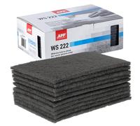 APP WS 222 - Tampons abrasifs en non-tissé, lot de 10, 150 x 230 mm, gris | Abrasif non tissé pour ponceuse bois, métal, acier et inox | Laine abrasive à grain fin, grain : 600-800
