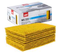 APP WS 222 - Tampons abrasifs en non-tissé, lot de 10, 150 x 230 mm, jaune | Abrasif non tissé pour ponceuse bois, métal, acier et inox | Laine à poncer microgranulaire, grain : 1000-1200